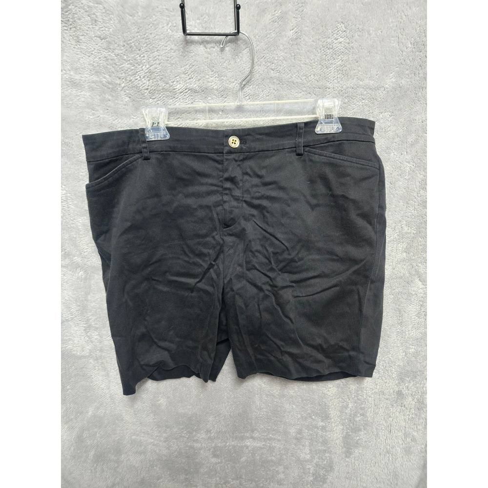 Lauren Ralph Lauren Black Chino Shorts Womens Size 16 Gold Logo Button